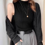 ブラック | タンクトップ プチハイネック レディース | Miniministore