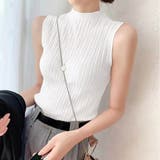ホワイト | タンクトップ プチハイネック レディース | Miniministore