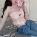 ピンク | フリンジツイードキャミソール レディース | Miniministore