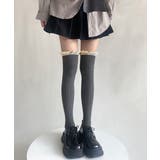 ダークグレー | ニーハイソックス レース切り替え 靴下 | Miniministore