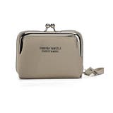 グレイッシュベージュ | がま口財布 コインケース付きカードケース | Miniministore