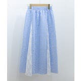 レース切り替え ロングチェック柄スカート | Miniministore | 詳細画像15 