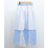 レース切り替え ロングチェック柄スカート | Miniministore | 詳細画像17 