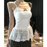 パッド付き 裾レース切り替えキャミソール | Miniministore | 詳細画像1