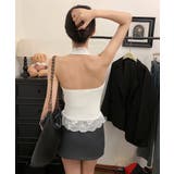 裾フリルレースホルターネックタンクトップ | Miniministore | 詳細画像5