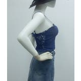 デニム風キャミ ビスチェ バックレース | Miniministore | 詳細画像12 