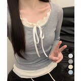 フェイクレイヤードカップ付きカットソー | Miniministore | 詳細画像1 