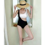 モノトーンリボンショルダーワンピース水着 | Miniministore | 詳細画像7 