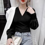 バルーン袖 リブニットトップス 韓国風 | Miniministore | 詳細画像6 