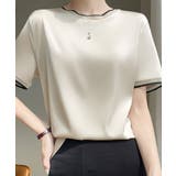 クルーネック サテン風シャツブラウス | Miniministore | 詳細画像10 
