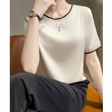 クルーネック サテン風シャツブラウス | Miniministore | 詳細画像11 
