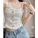 パッド付き ツイード風キャミソール韓国風 | Miniministore | 詳細画像1 