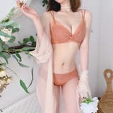 サーモンピンク | ブラジャーショーツセット レディース ノンワイヤー | Miniministore