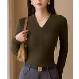 Vネック ベーシック 長袖 カットソー | Miniministore | 詳細画像6 