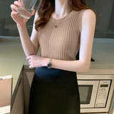 リブニット タンクトップ ノースリーブ | Miniministore | 詳細画像7