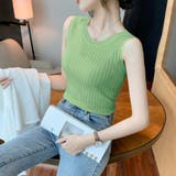 リブニット タンクトップ ノースリーブ | Miniministore | 詳細画像9