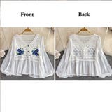 花刺しゅう シフォン袖 ニットトップス | Miniministore | 詳細画像3