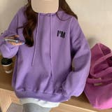 パープル | ロゴパーカー レディース 裏起毛 韓国 | Miniministore