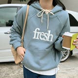グレーブルー | ロゴパーカー レディース 裏起毛 韓国 | Miniministore