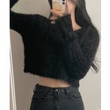 ブラック | ニットトップス ショート丈ニット 韓国 | SUNSHINE CLOSET