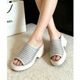 シルバー | 厚底 メッシュ ミュールサンダル 韓国風 | Miniministore