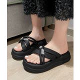ブラック | 厚底サンダル ミュールサンダル 美脚夏靴 | Miniministore