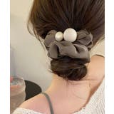 モカ | シュシュ ヘアゴム パール 髪飾り | Miniministore