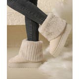 アイボリー | ムートンブーツ 厚底 裏起毛ブーツ 冬靴 | Miniministore
