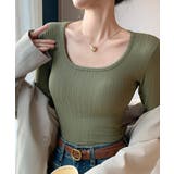 カーキ | 長袖Tシャツ レディース スクエアネック | Miniministore