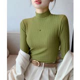 オリーブ | 無地インナー レディース カットソー | Miniministore