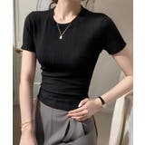 ブラック | 無地Tシャツ 半袖 レディース 薄手 | ANGELCLOSET