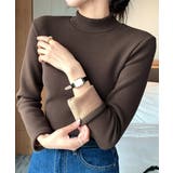 ブラウン | 無地インナー 裏起毛 カットソー 保温 | ANGELCLOSET