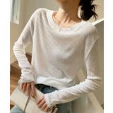 ホワイト | 長袖Tシャツ レディース 無地 透け | ANGELCLOSET
