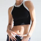 ブラック | 配色タンクトップ レディース ショート丈 | Miniministore