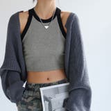 グレー | 配色タンクトップ レディース ショート丈 | Miniministore