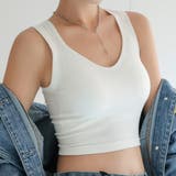 ホワイト | タンクトップ カップ付き バック英字ロゴ | Miniministore