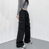 ブラック | カーゴパンツ ポケット付き レディース | Miniministore
