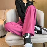 ホットピンク | セミワイドパンツ 無地 レディース 5色 | Miniministore