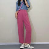 ホットピンク | セミワイドパンツ カラーパンツ 9分丈 オフィスカジュアル | Miniministore