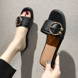 ブラック | サンダル ミュールサンダル ローヒール夏 | Miniministore