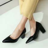 ブラックPU | 太ヒールパンプス レディース通勤 美脚 | Miniministore