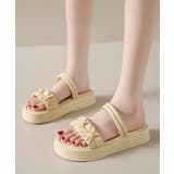 クリーム | ストラップサンダル 厚底 ミュール | Miniministore