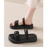 ブラック | ストラップサンダル 厚底 ミュール | Miniministore