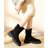ブラック | ファーブーツ 厚底 ショートブーツ 秋冬 | Miniministore