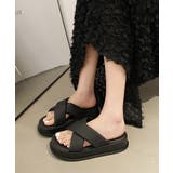 ブラック | 厚底サンダル スリッパ 美脚 夏 | Miniministore