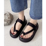 ブラック | トングサンダル 厚底 ビーチサンダル 夏 | Miniministore