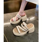 アイボリー | ミュールサンダル 厚底 太ヒール 美脚夏 | Miniministore