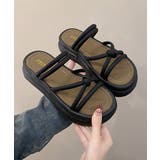 ブラック | 厚底サンダル ミュールサンダル 美脚夏靴 | Miniministore