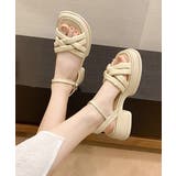 クリーム | ストラップサンダル レディース 太ヒール | SUNSHINE CLOSET
