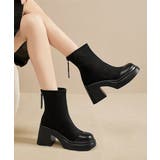 ブラック | ショートブーツ 厚底 ブーティー 春秋冬 | ANGELCLOSET